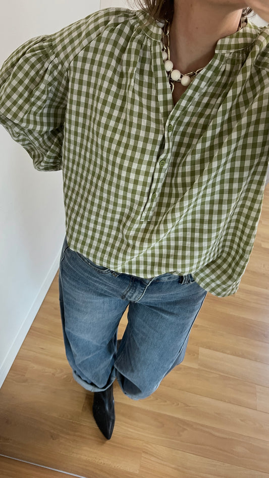 Blouse Vichy vert olive | MADELEINE 💚