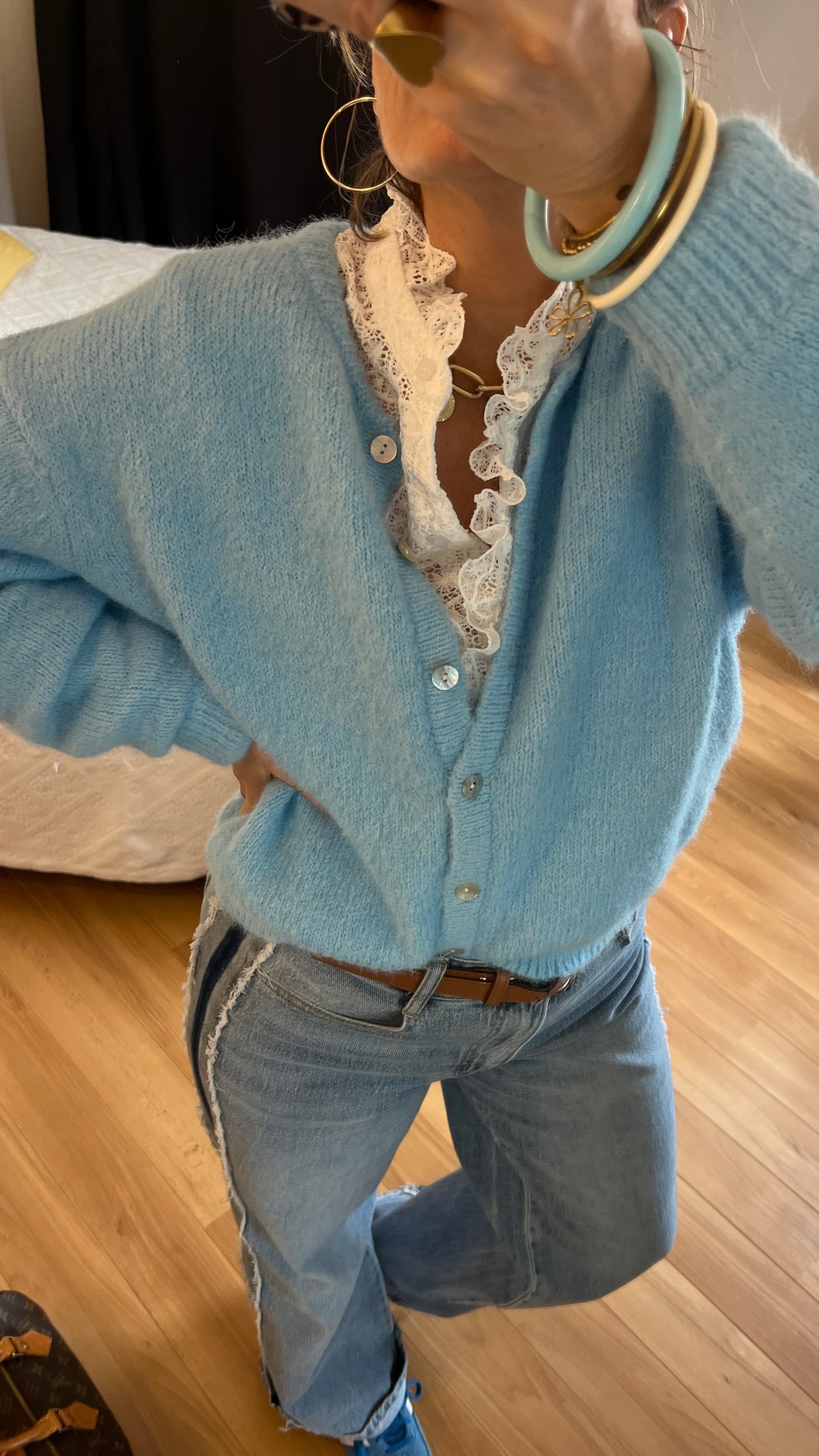 Gilet ARMELLE bleu ciel