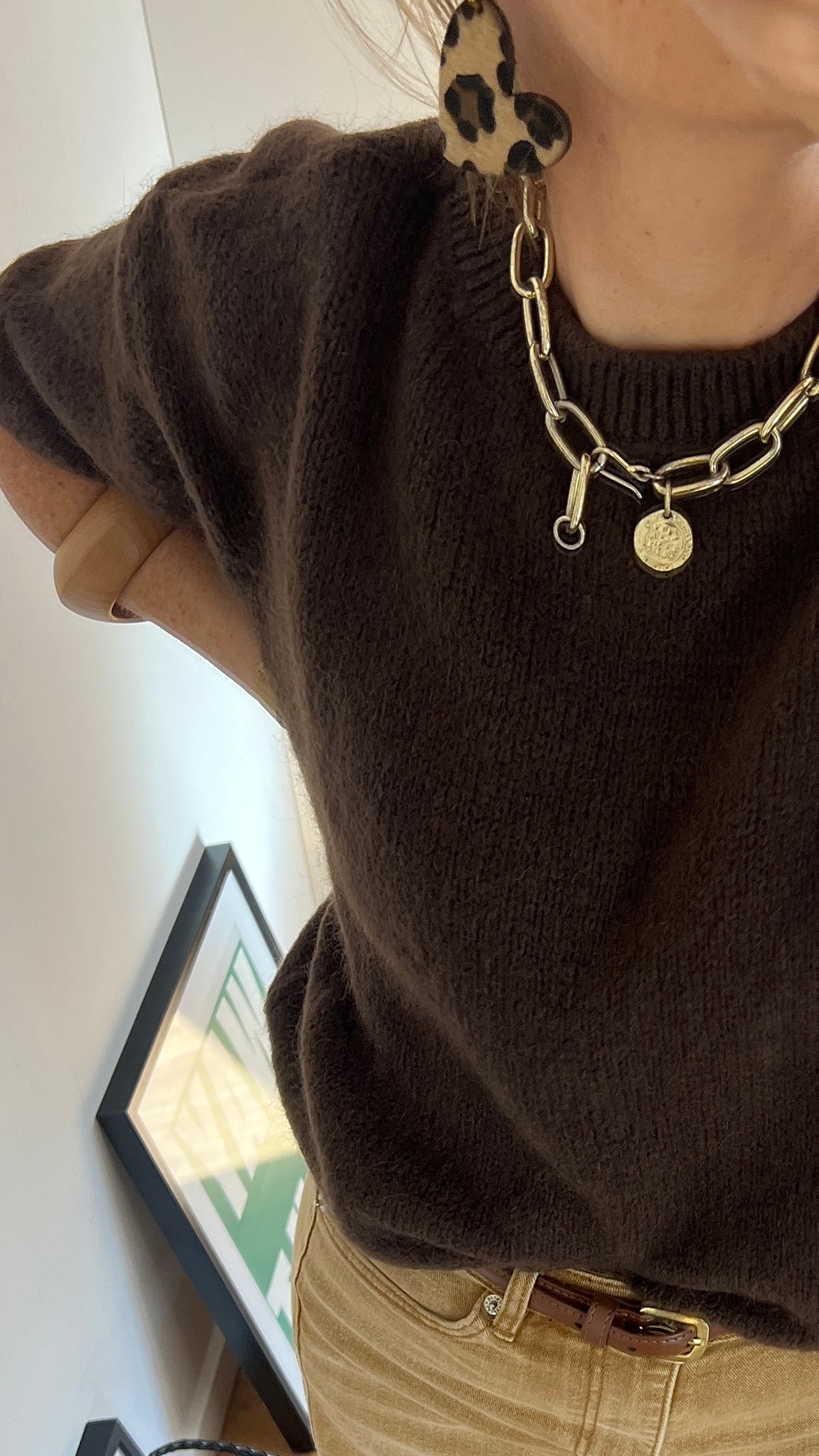 Pull col rond chocolat | SIMONE