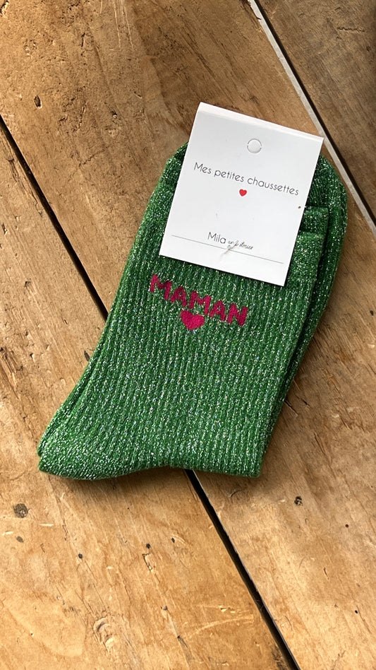 Chaussettes paillettes MAMAN