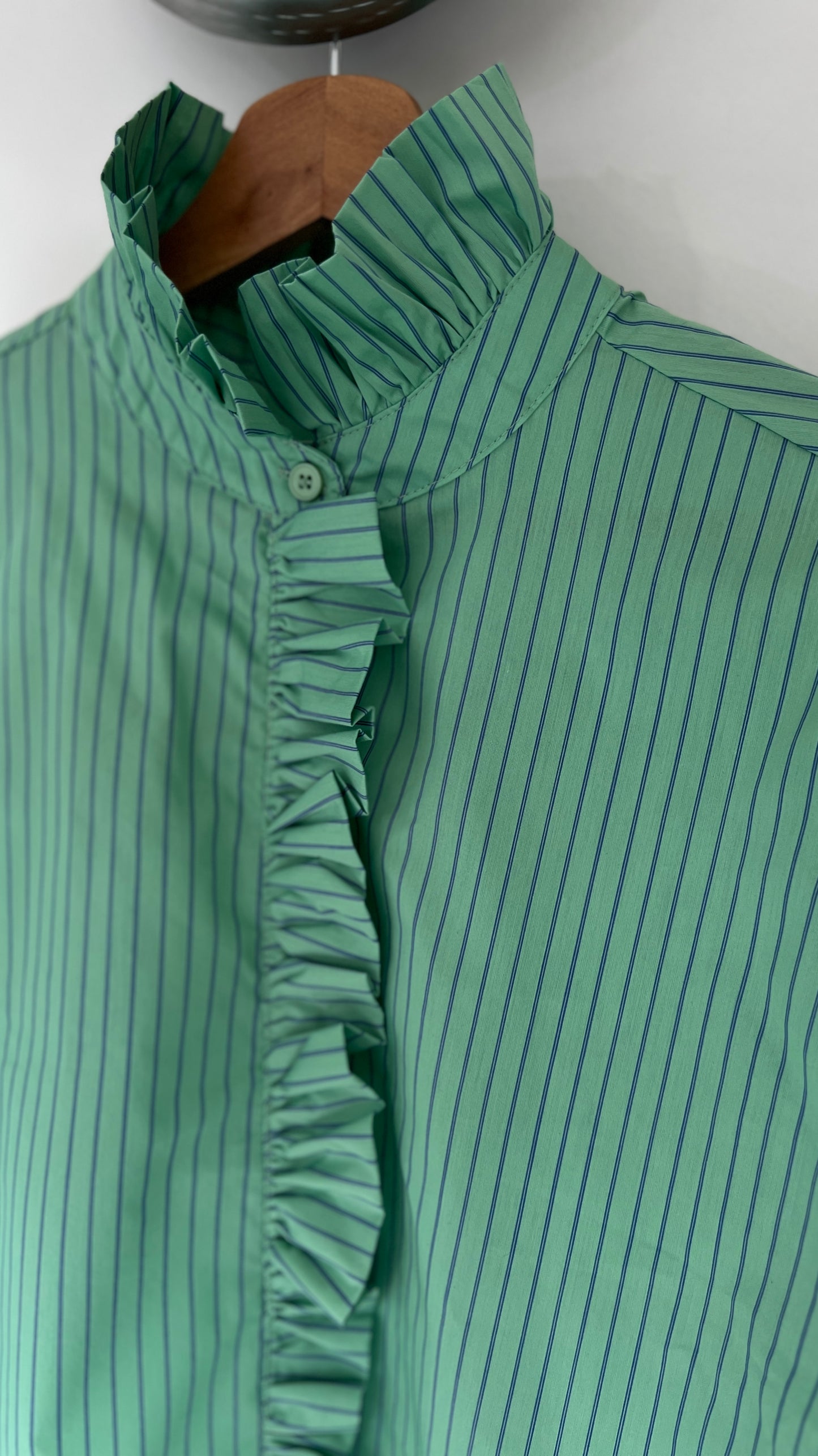 Chemise ANTOINETTE Verte col Victorien