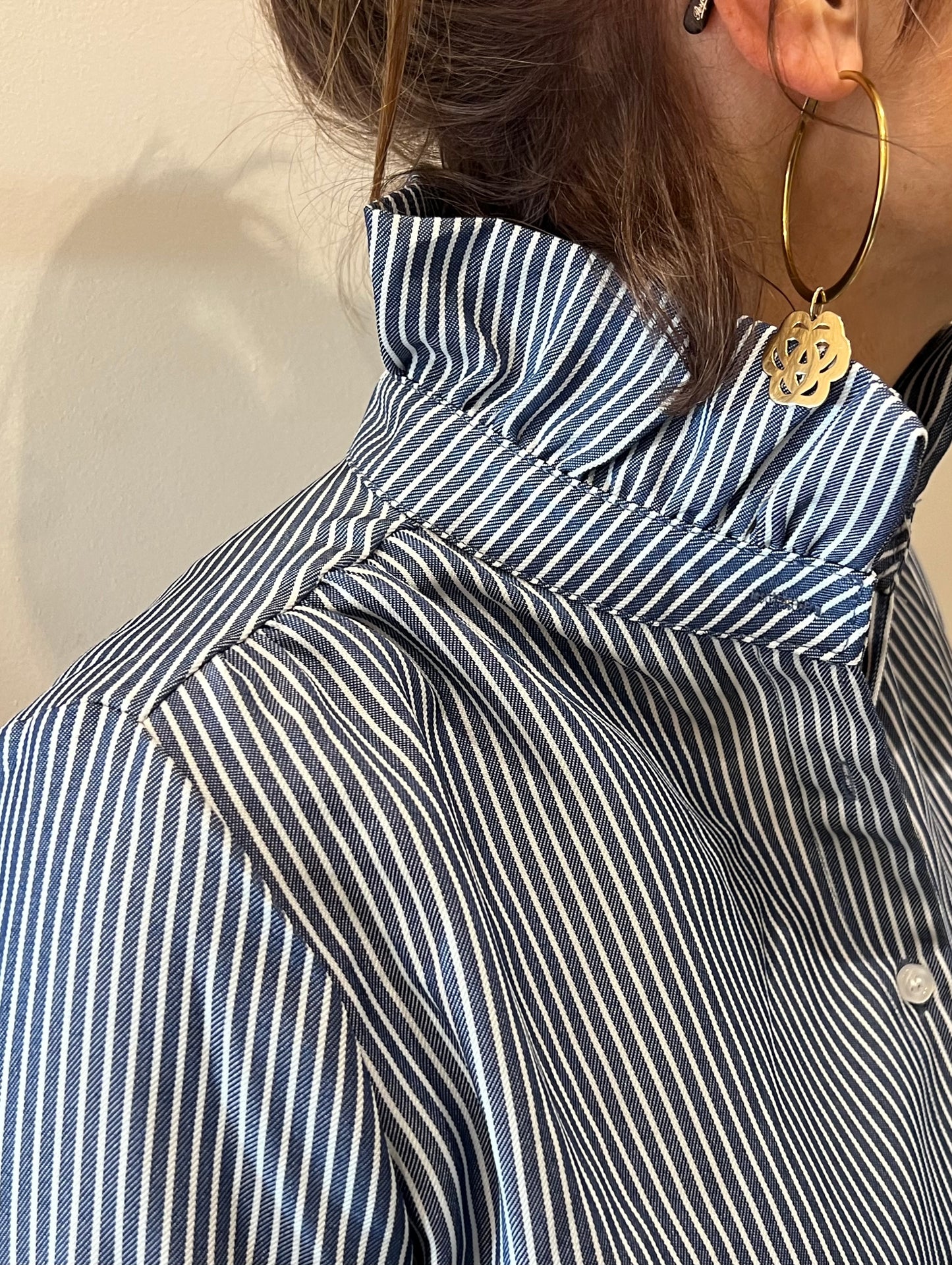 Chemise SOLÈNE Bleue col victorien