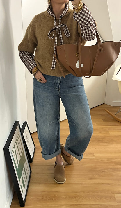 Pull col rond Camel | SIMONE