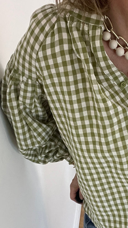 Blouse Vichy vert olive | MADELEINE 💚