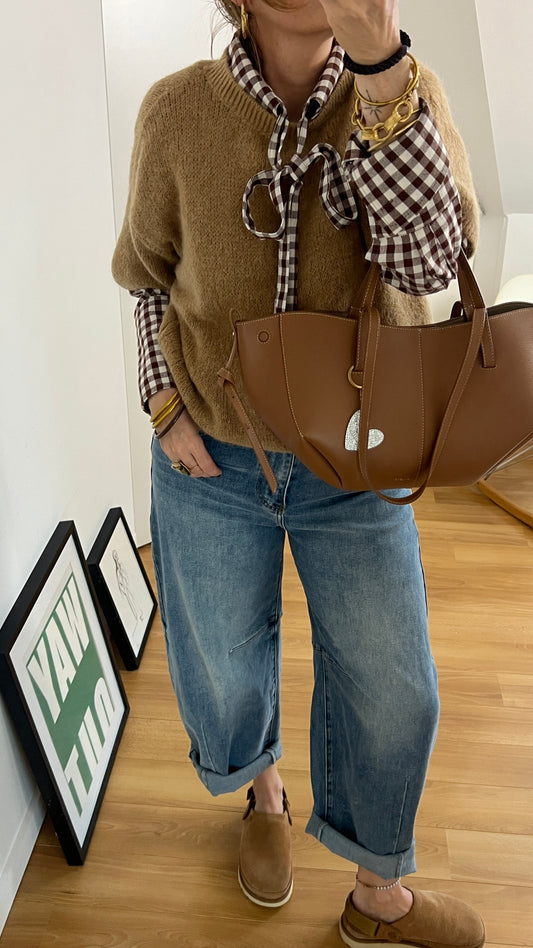 Pull col rond Camel | SIMONE