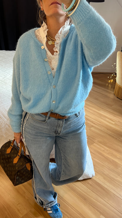 Gilet ARMELLE bleu ciel