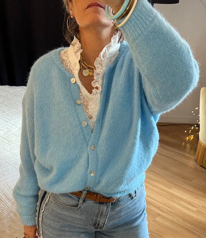 Gilet ARMELLE bleu ciel