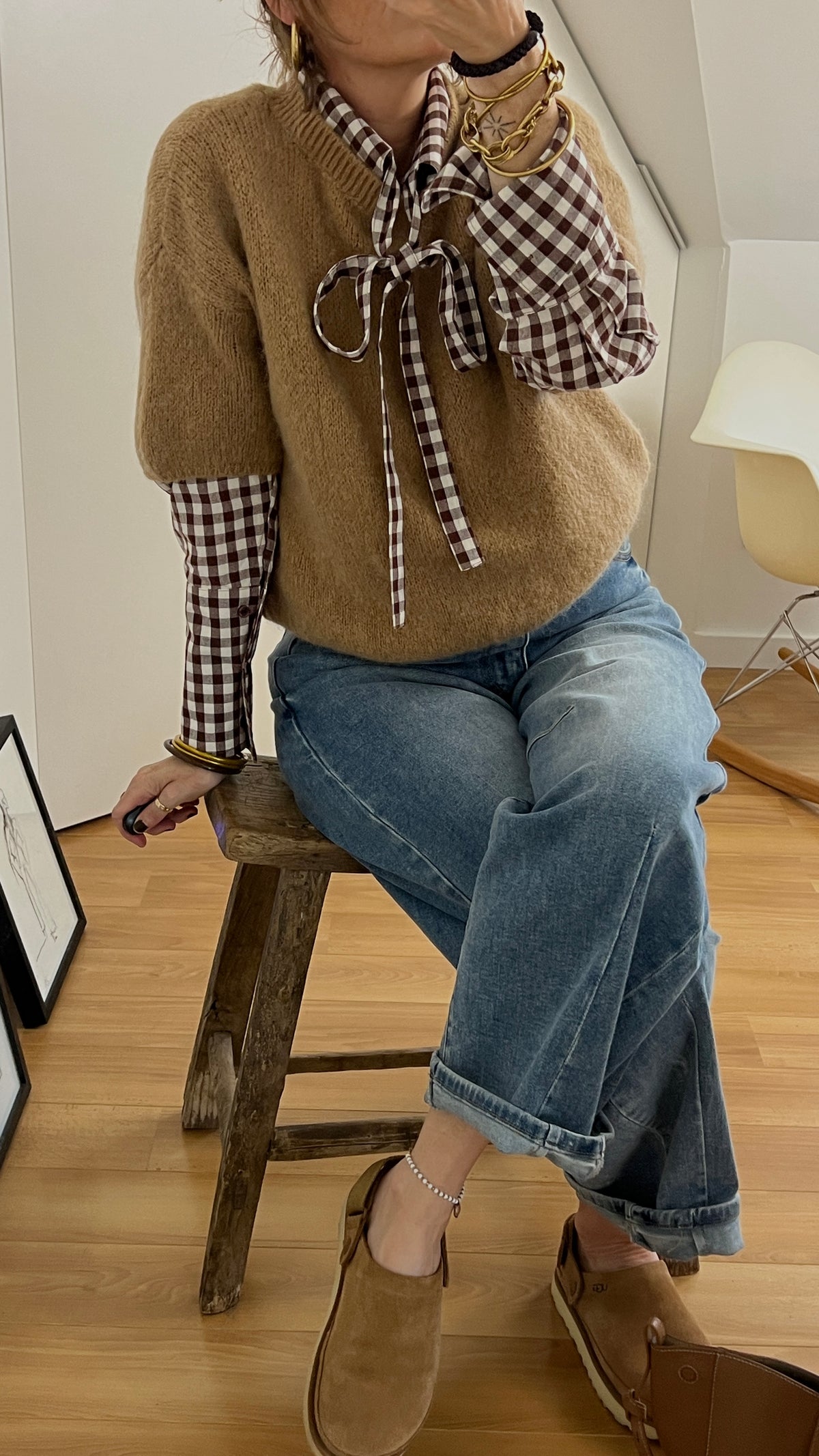 Pull col rond Camel | SIMONE