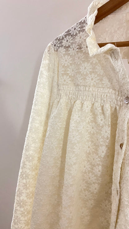 Chemise FLORA crème à dentelle