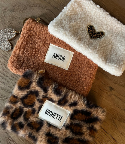 Pochette blanche | "COEUR LEOPARD"