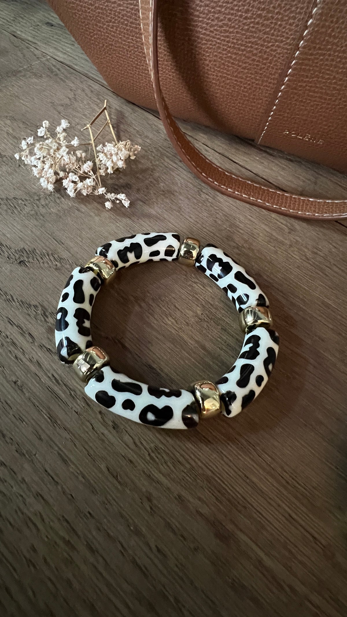 Bracelet perles | LEOPARD BEIGE