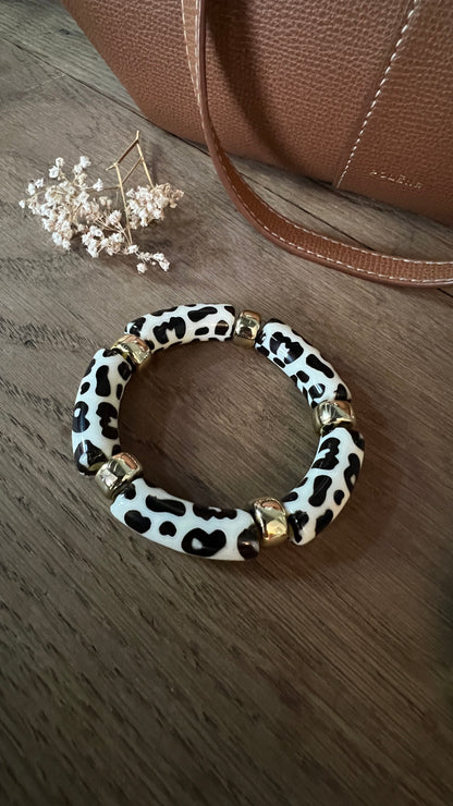 Bracelet perles | LEOPARD BEIGE