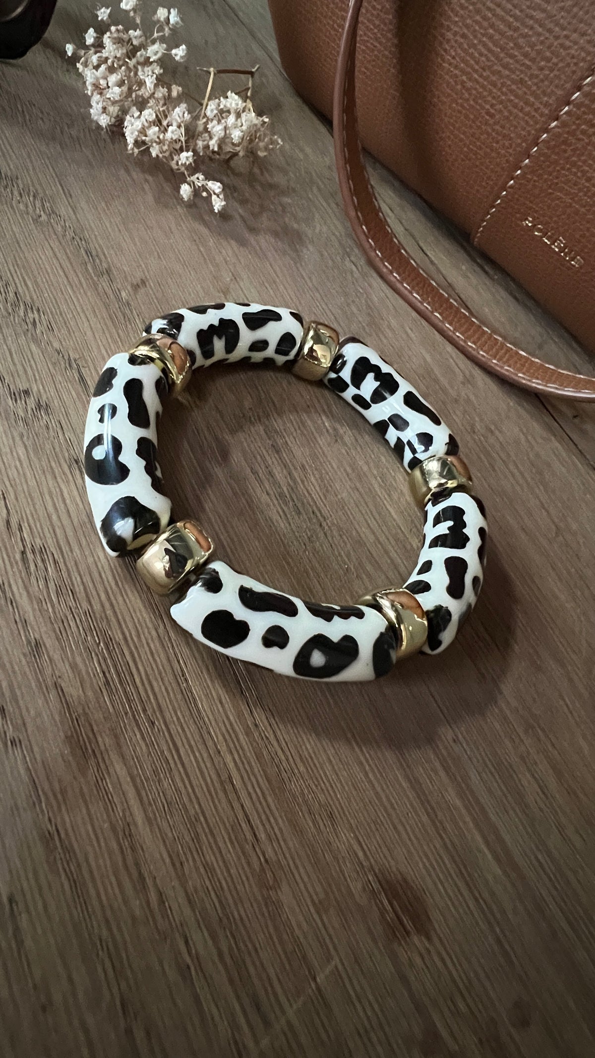 Bracelet perles | LEOPARD BEIGE