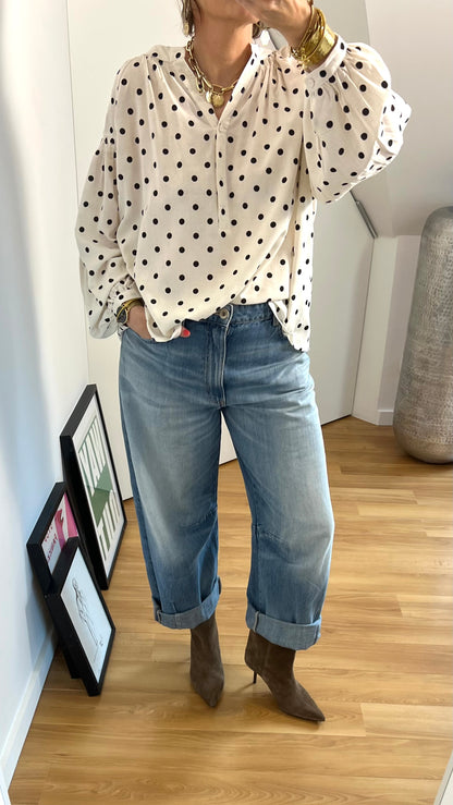 Blouse | BARDOT Polka noir