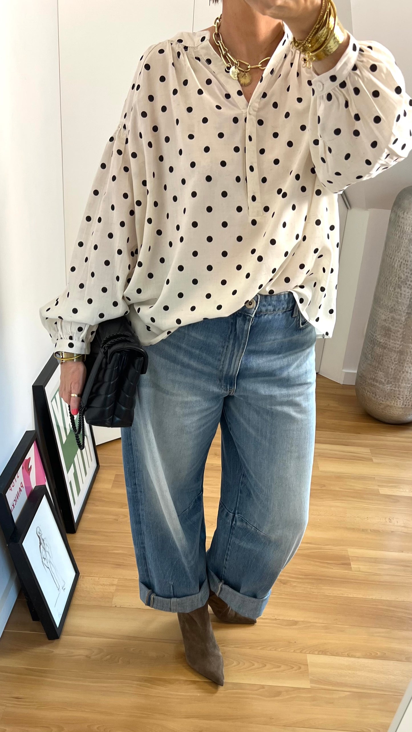 Blouse | BARDOT Polka noir