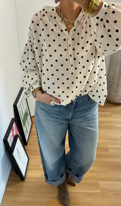 Blouse | BARDOT Polka noir