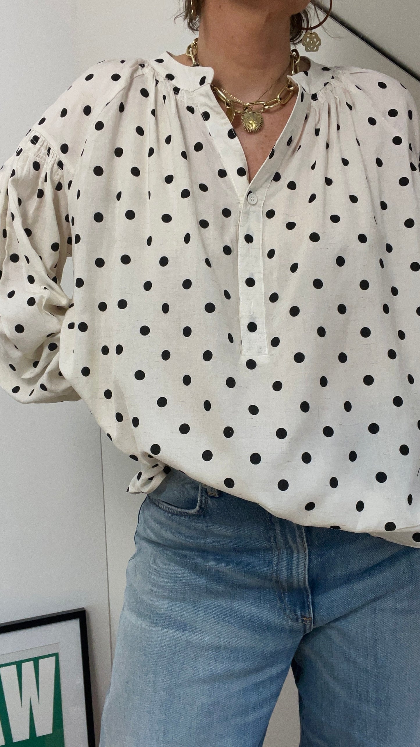 Blouse | BARDOT Polka noir