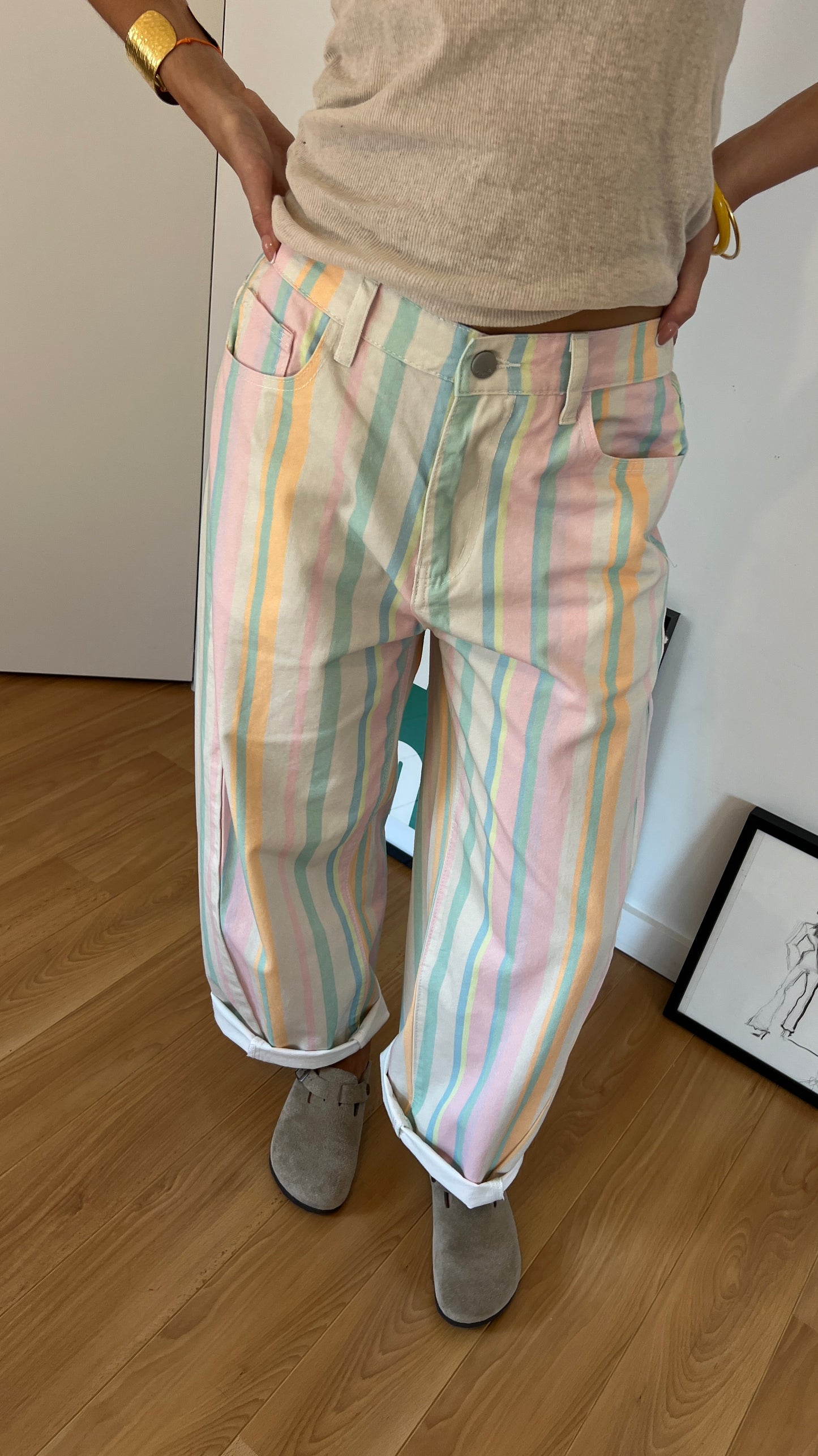 Jean Barrel rayé | JADE