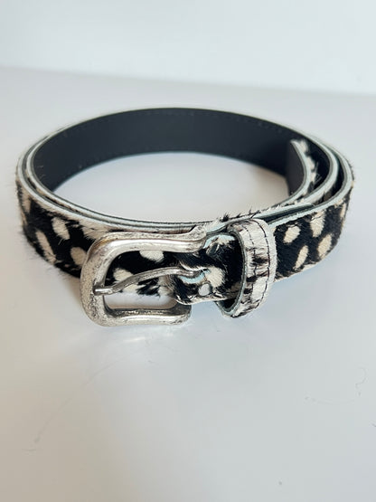 Ceinture Bovin Poils Naturels Noirs Tachetés blancs
