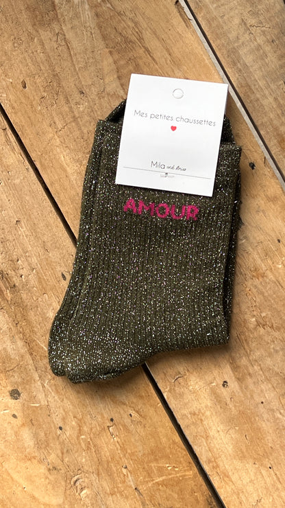 Chaussettes  paillettes AMOUR