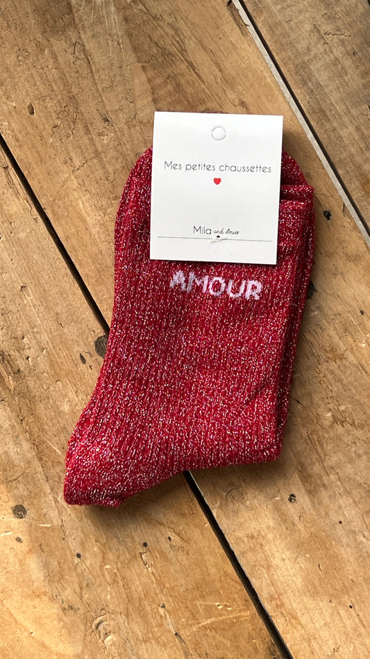 Chaussettes  paillettes AMOUR