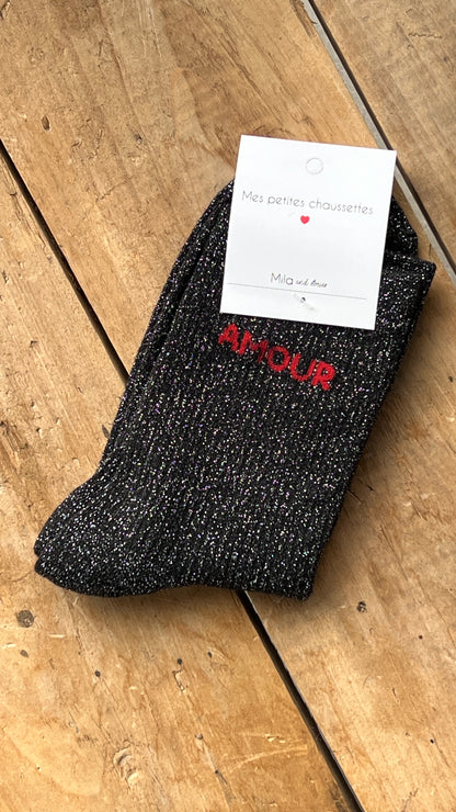 Chaussettes  paillettes AMOUR