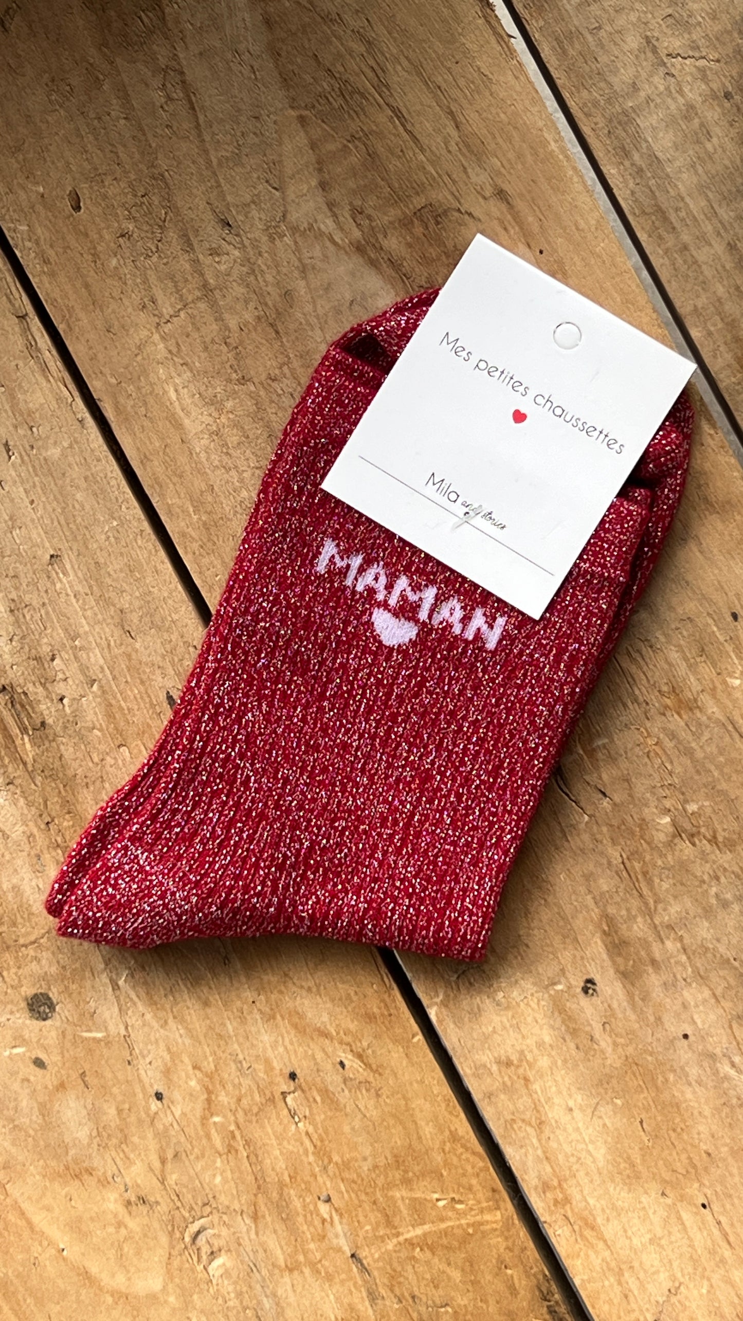 Chaussettes paillettes MAMAN