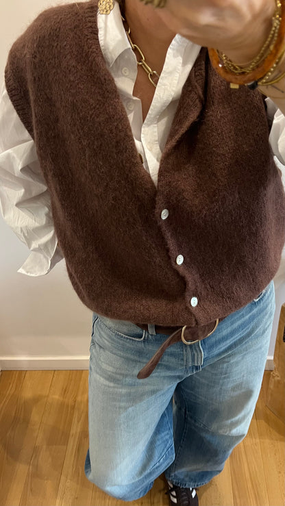 Gilet sans manches CHARLOTTE Chocolat