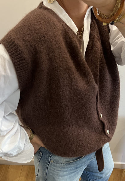 Gilet sans manches CHARLOTTE Chocolat