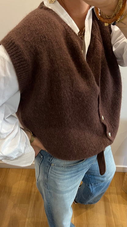 Gilet sans manches CHARLOTTE Chocolat