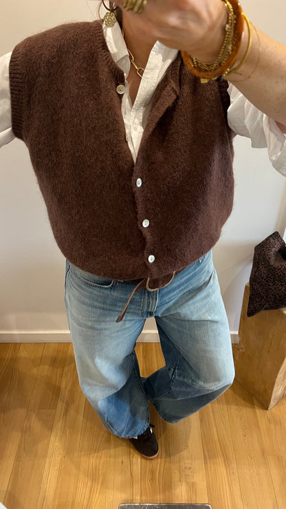 Gilet sans manches CHARLOTTE Chocolat