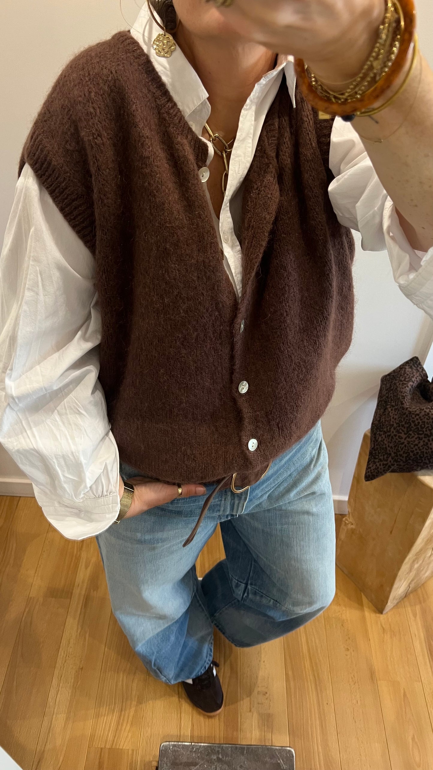 Gilet sans manches CHARLOTTE Chocolat