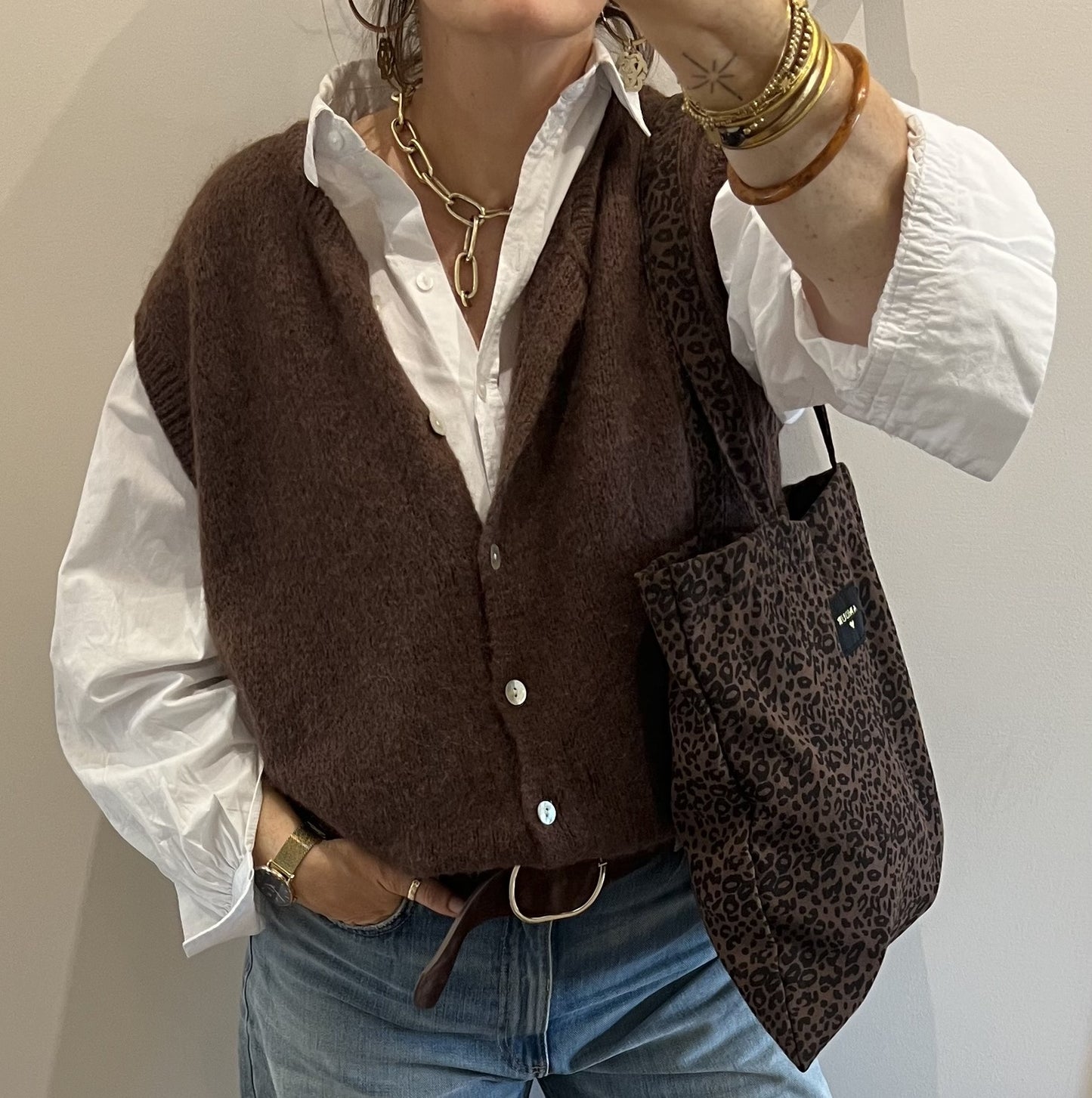 Gilet sans manches CHARLOTTE Chocolat