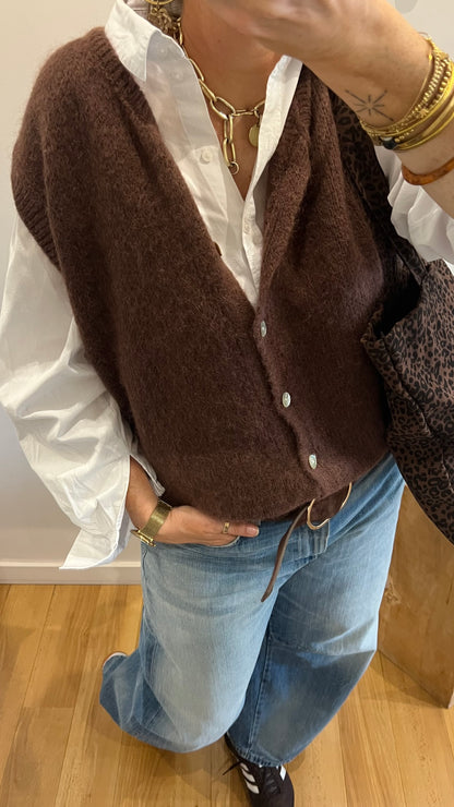 Gilet sans manches CHARLOTTE Chocolat