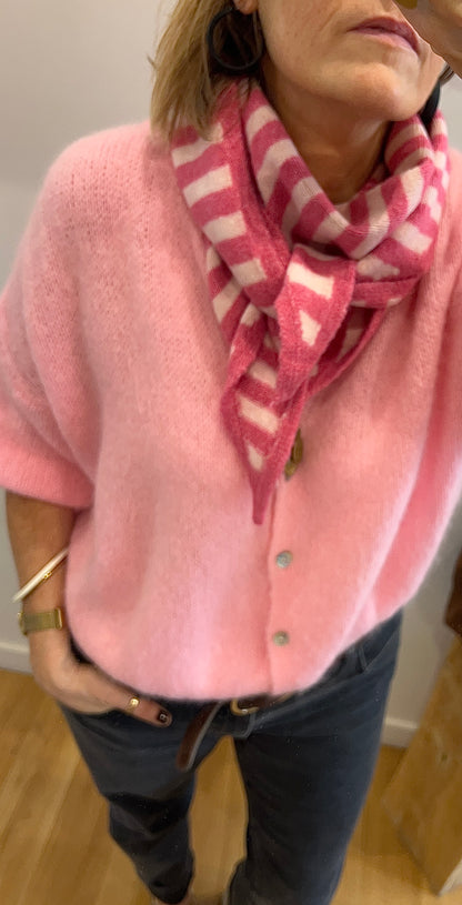 Foulard triangle | JOSEPHINE rose / fuchsia