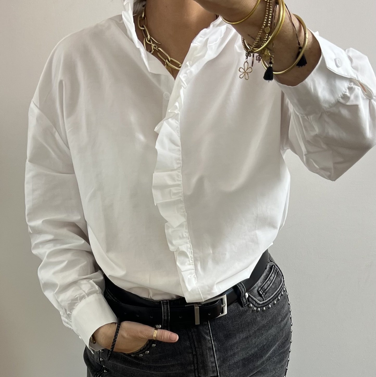 Chemise JEANNE Blanche col victorien