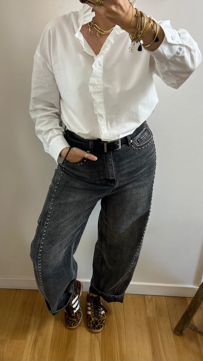 Chemise JEANNE Blanche col victorien