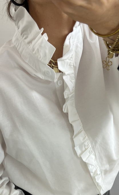 Chemise JEANNE Blanche col victorien