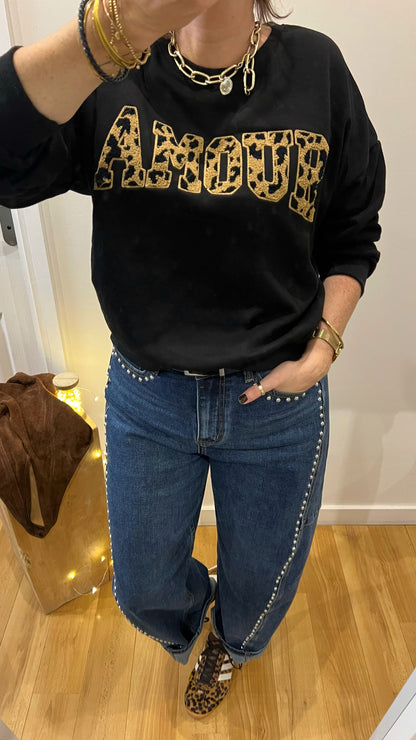 Sweat | JULIETTE AMOUR noir Léopard