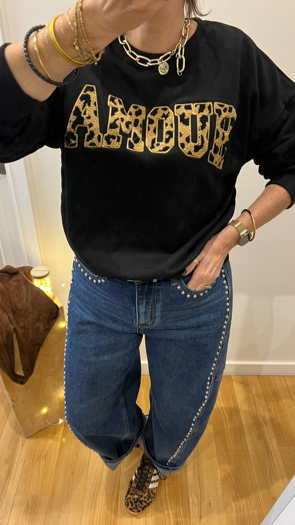 Sweat | JULIETTE AMOUR noir Léopard