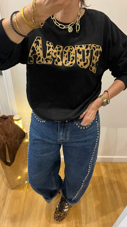 Sweat | JULIETTE AMOUR noir Léopard