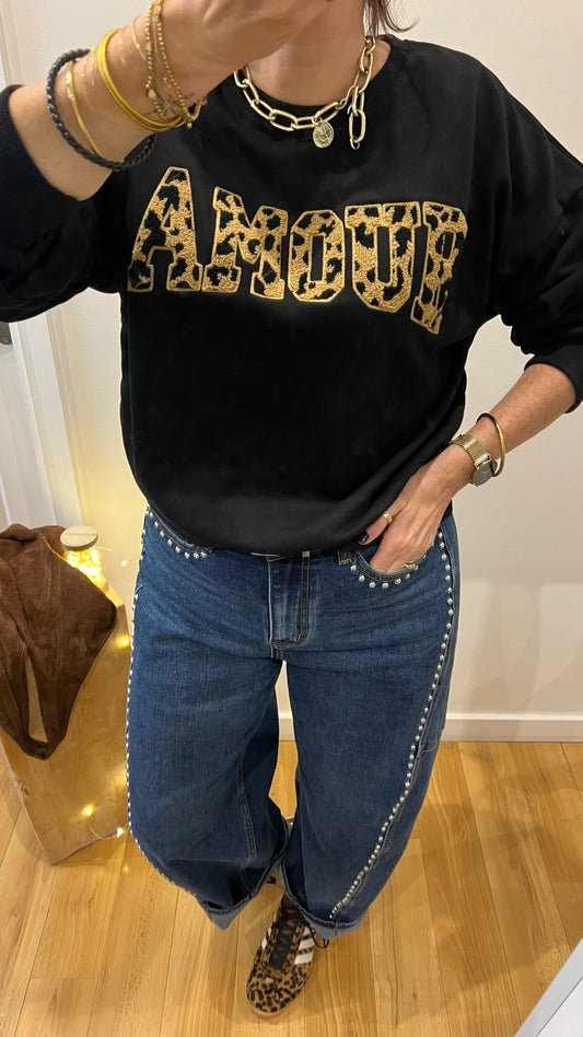 Sweat | JULIETTE AMOUR noir Léopard