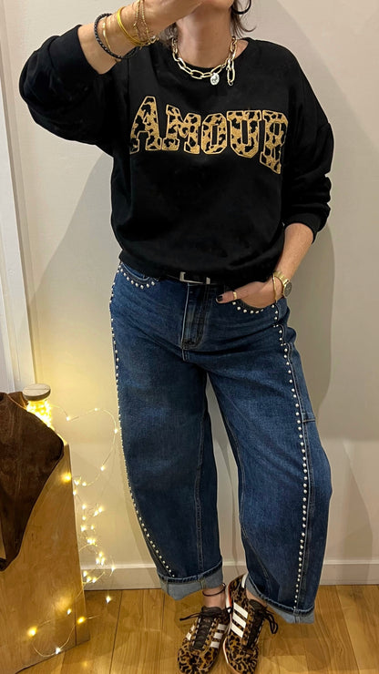 Sweat | JULIETTE AMOUR noir Léopard