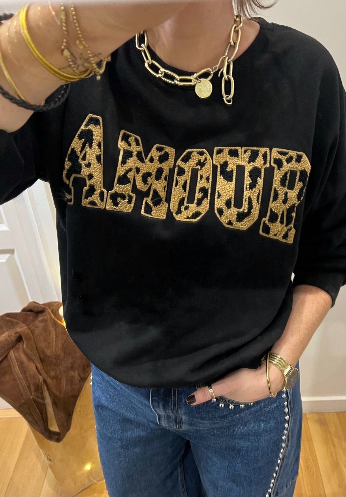 Sweat | JULIETTE AMOUR noir Léopard