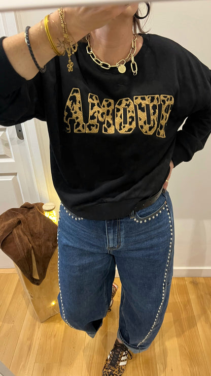 Sweat | JULIETTE AMOUR noir Léopard