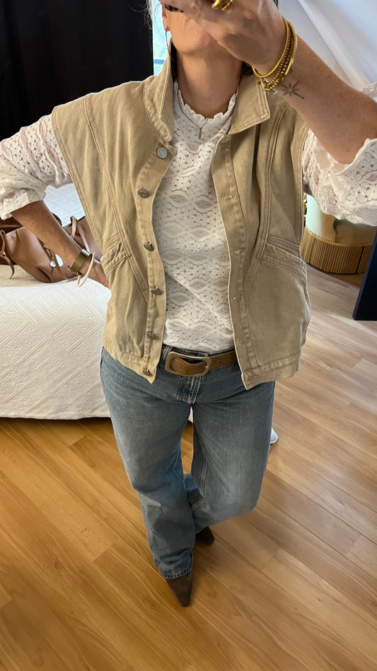Veste jeans | ZELIE beige