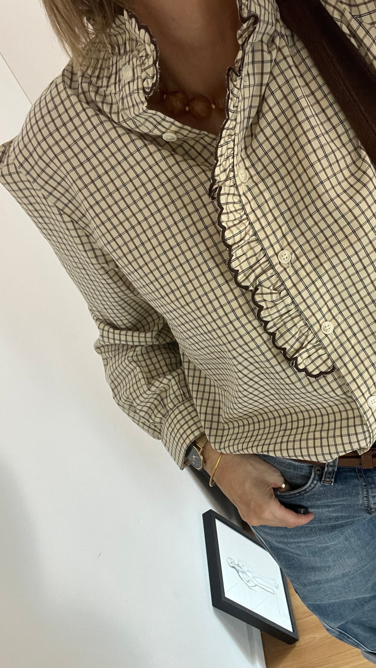 Chemise DANAÉ avec volant sur la patte de boutonnage