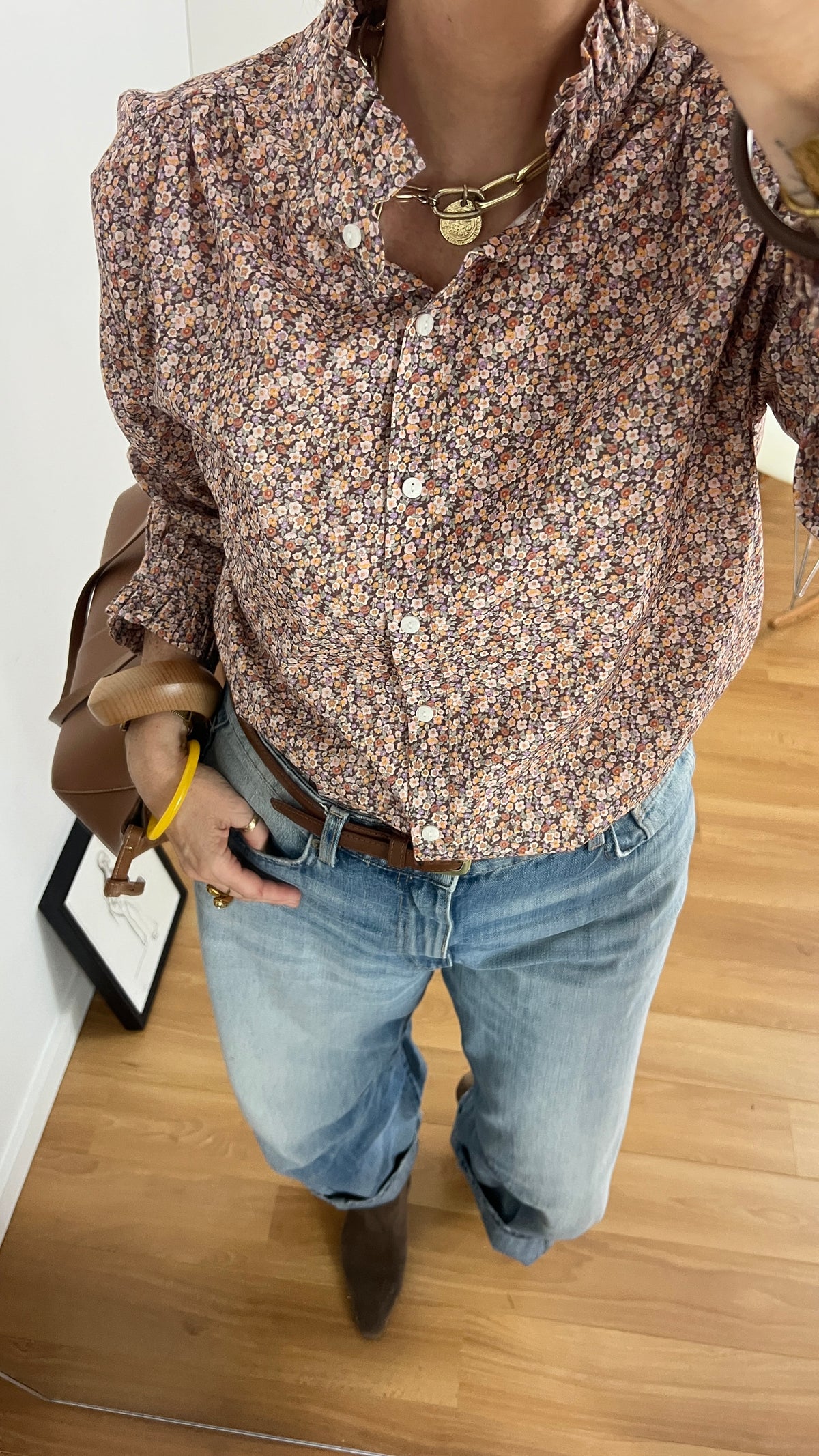 Chemise femme SUZETTE avec col volanté