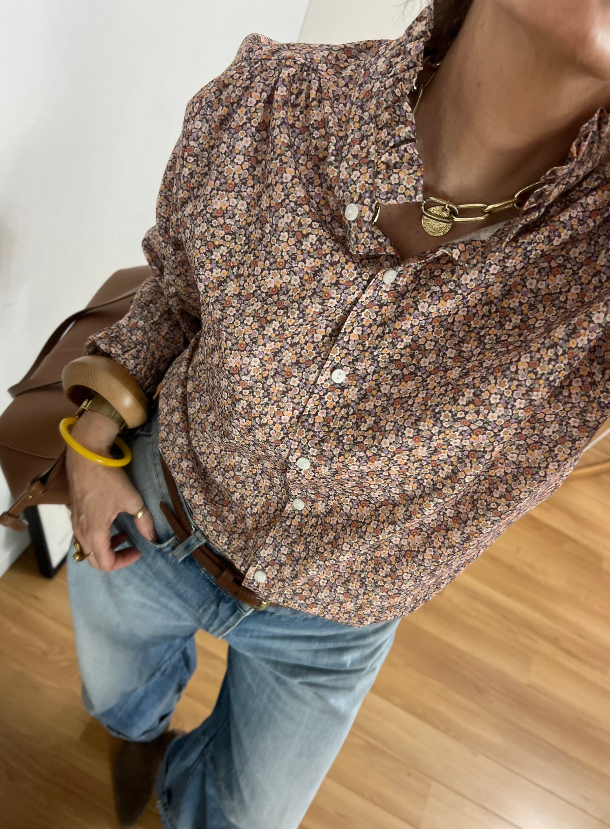 Chemise fleurie SUZETTE manches longues
