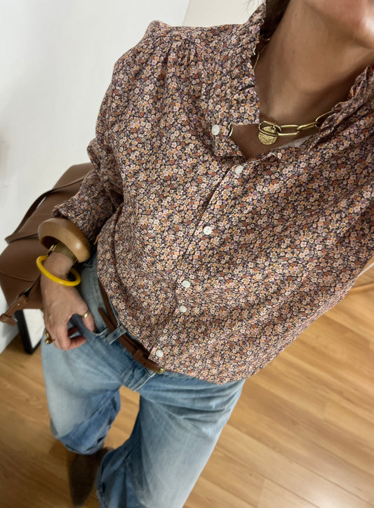 Chemise fleurie SUZETTE manches longues